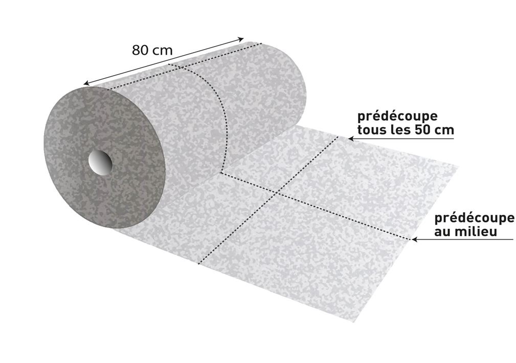 Absorberende rol, 2-laags structuur, 80cm x 40m, 1rol