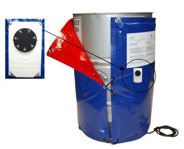 Vatwarmer voor vat 200 liter - verwarmen +10 tot + 90 ° C